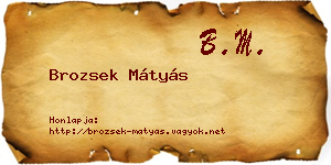 Brozsek Mátyás névjegykártya